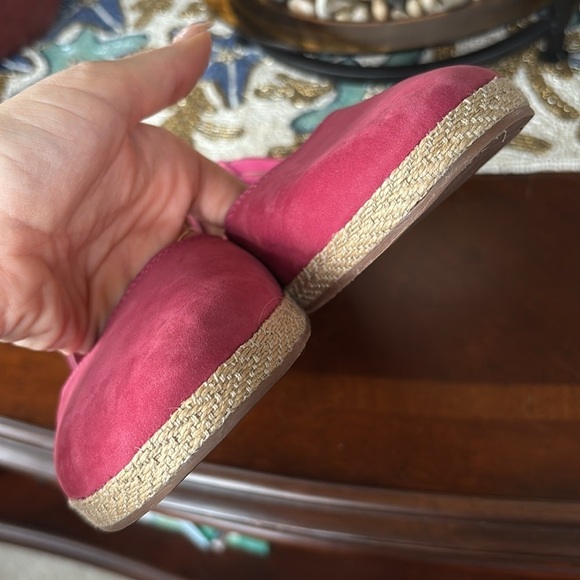 UGG Tippie Slip On Ballet Flats Nubuck Leather Sheepskin Heel Braided Red - Picture 13 of 16